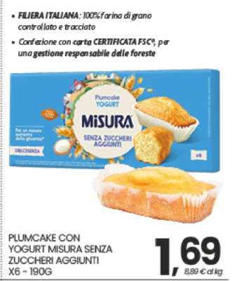 PLUMCAKE CON YOGURT MISURA SENZA ZUCCHERI AGGIUNTI