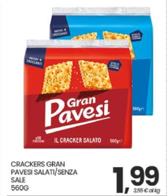 CRACKERS GRAN PAVESI SALATI/SENZA SALE