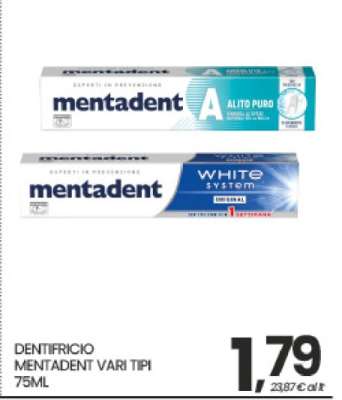 DENTIFRICIO MENTADENT VARI TIPI