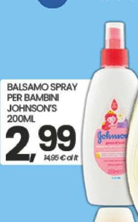 BALSAMO SPRAY PER BAMBINI JOHNSON'S 200ML