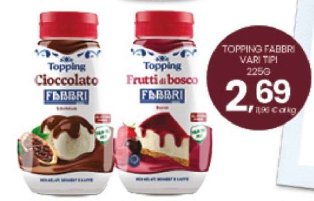 TOPPING FABBRI VARI TIPI