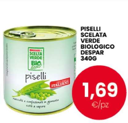 PISELLI SCELATA VERDE BIOLOGICO DESPAR 340G
