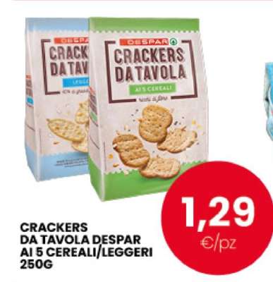 CRACKERS DA TAVOLA DESPAR AI 5 CEREALI/LEGGERI 250G