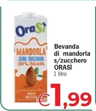Bevanda di mandorla s/zucchero ORASÌ