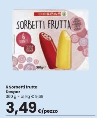 6 Sorbetti frutta