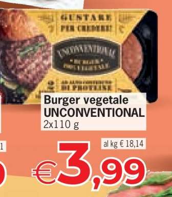 BURGER VEGETALE UNCONVENTIONAL