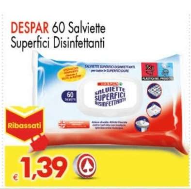DESPAR 60 Salviette Superfici Disinfettanti