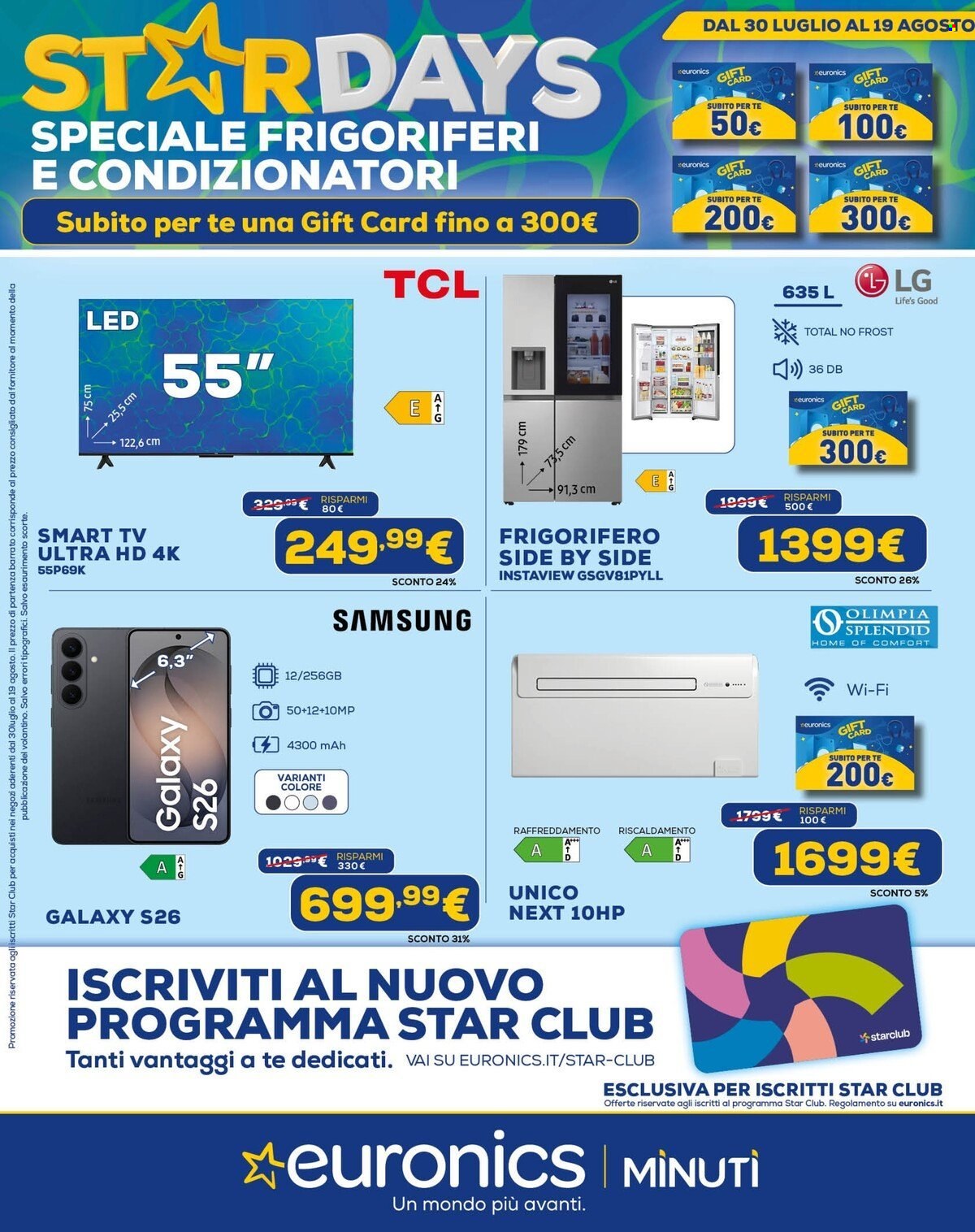 Volantino Euronics - 30/7/2026 - 20/8/2026. Pagina 1