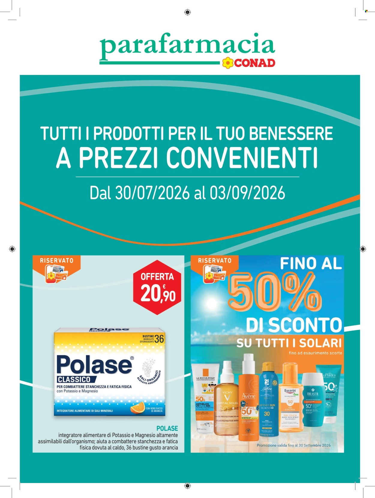Volantino Conad - 30/7/2026 - 3/9/2026. Pagina 1