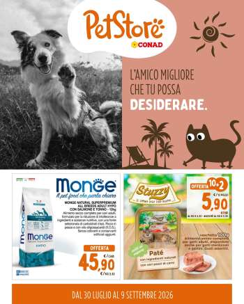 Volantino Pet Store Conad - 30/7/2026 - 9/9/2026.