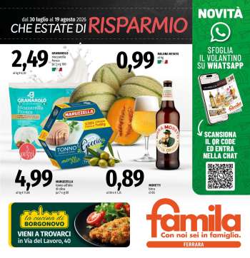 Volantino Famila - 30/7/2026 - 19/8/2026.