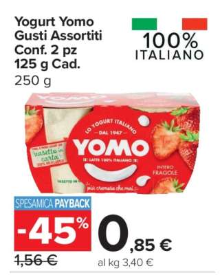 Yogurt YOMO gusti assortiti