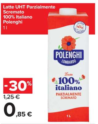 Latte UHT Parzialmente Scremato 100% Italiano Polenghi