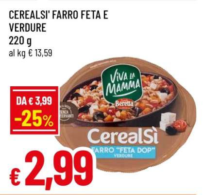 CEREALSI' FARRO FETA E VERDURE