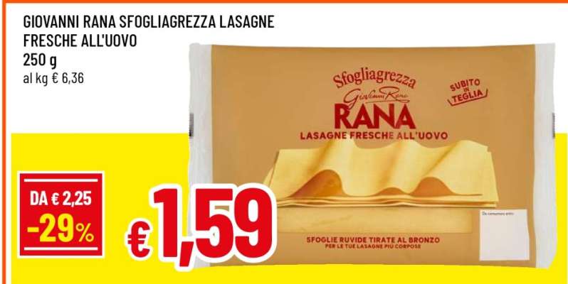 GIOVANNI RANA SFOGLIAGREZZA LASAGNE FRESCHE ALL'UOVO