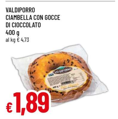 VALDIPORRO CIAMBELLA CON GOCCE DI CIOCCOLATO