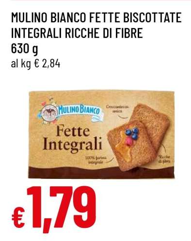MULINO BIANCO FETTE BISCOTTATE INTEGRALI RICCHE DI FIBRE