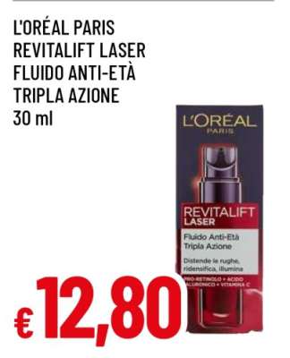 L'ORÉAL PARIS REVITALIFT LASER FLUIDO ANTI-ETÀ TRIPLA AZIONE 30 ml