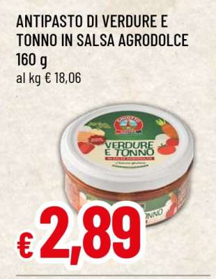 ANTIPASTO DI VERDURE E TONNO IN SALSA AGRODOLCE