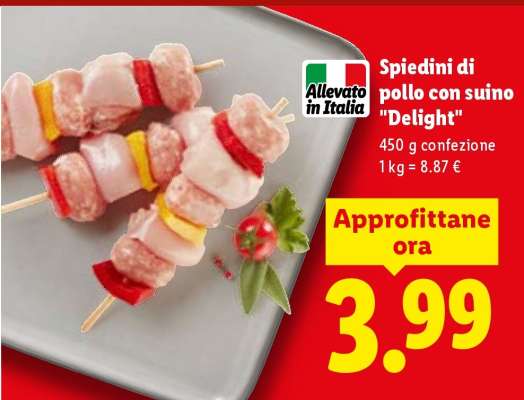 Spiedini di pollo con suino “Delight”