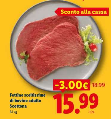 Fettine sceltissime di bovino adulto scottona