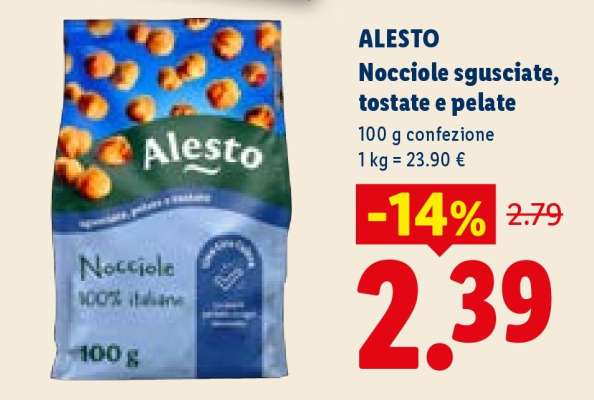 ALESTO Nocciole sgusciate, tostate e pelate