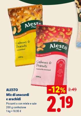 Alesto Mix di anacardi e arachidi