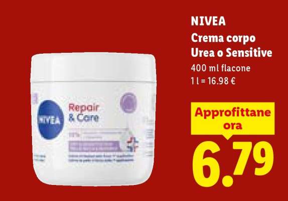 NIVEA Crema corpo Urea o Sensitive