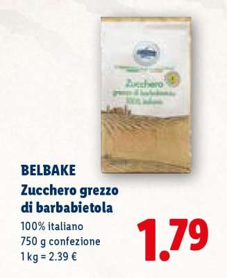 Belbake Zucchero grezzo di barbabietola