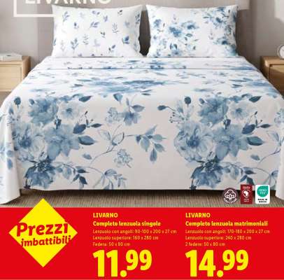 LIVARNO Completo lenzuola singole