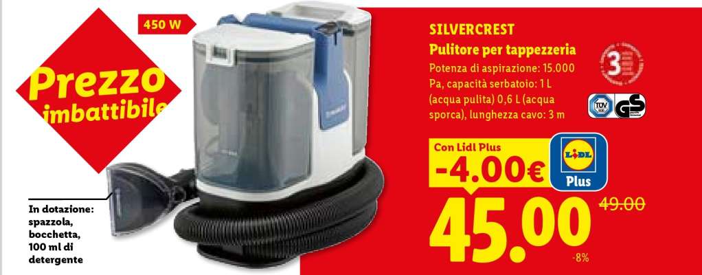 SILVERCREST Pulitore per tappezzeria