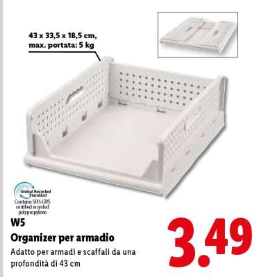W5 Organizer per armadio