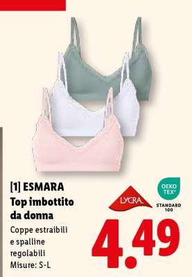 ESMARA Top imbottito da donna
