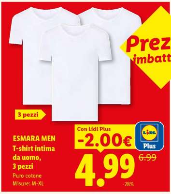 esmara MEN T-shirt intima da uomo, 3 pezzi