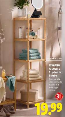 LIVARNO Scaffale a 5 ripiani in bambù