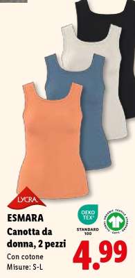 esmara Canotta da donna, 2 pezzi