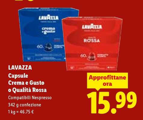LAVAZZA Capsule Crema e Gusto o Qualità Rossa