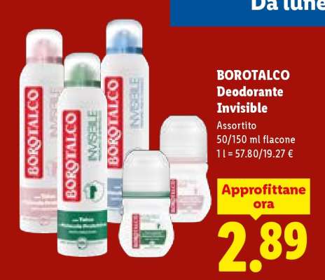 BOROTALCO Deodorante Invisible