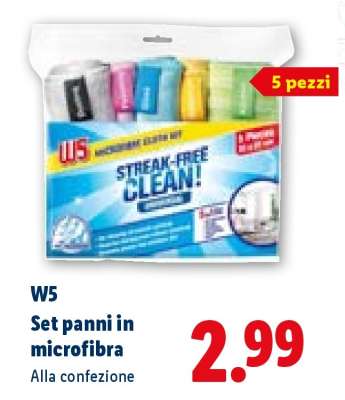 W5 Set panni in microfibra