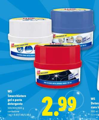 W5 Smacchiatore gel o pasta detergente