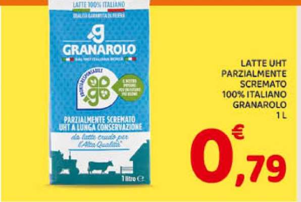 LATTE UHT PARZIALMENTE SCREMATO 100% ITALIANO GRANAROLO 1 L