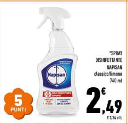 SPRAY DISINFETTANTE NAPISAN classico/limone 740 ml