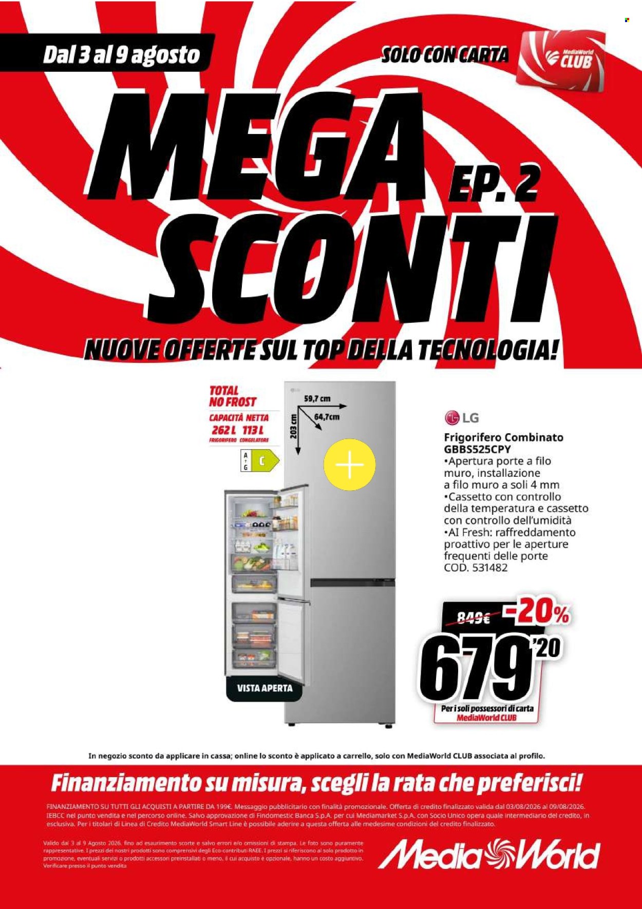 Volantino MediaWorld - 3/8/2026 - 9/8/2026. Pagina 56