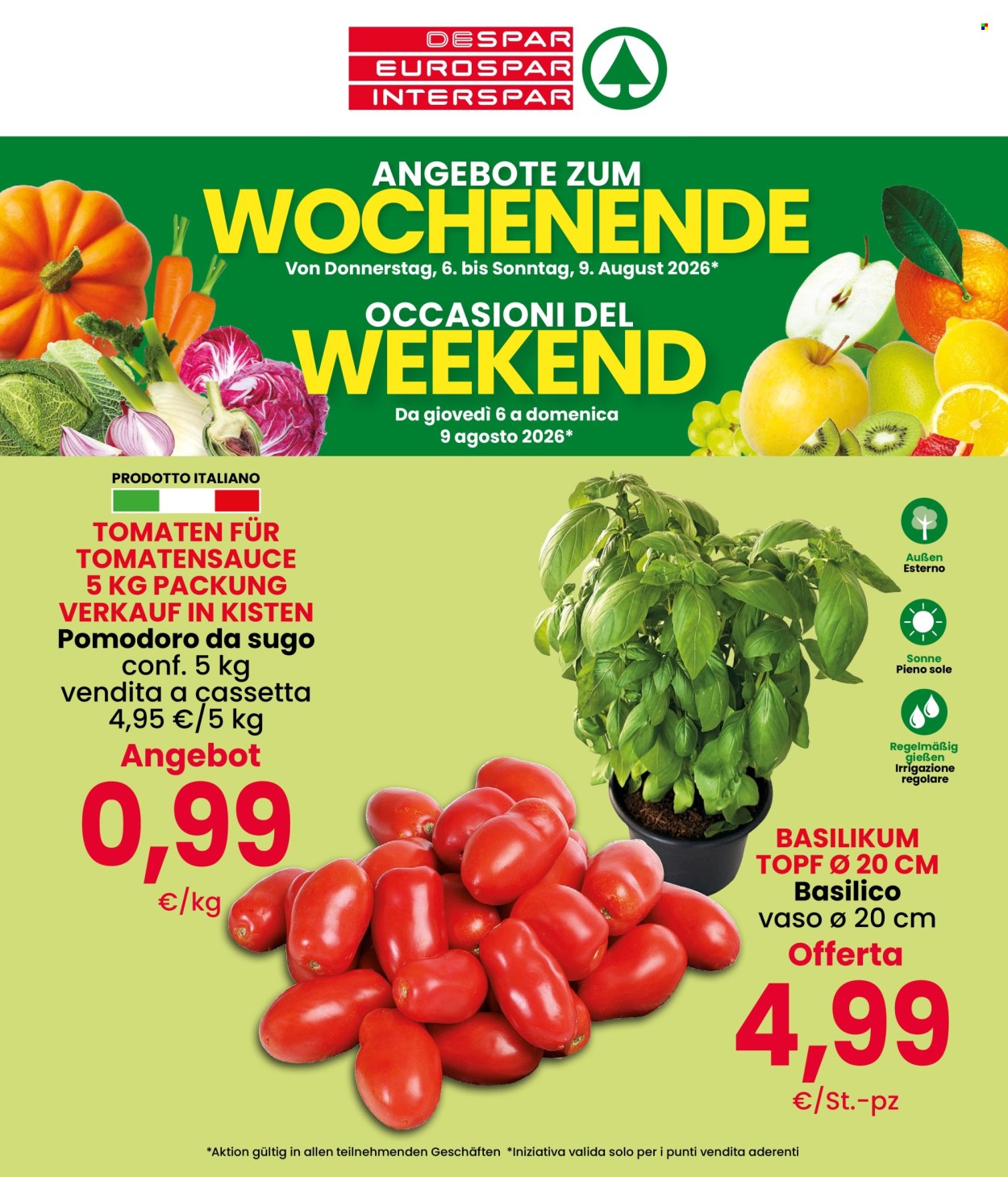 Volantino Eurospar - 6/8/2026 - 9/8/2026. Pagina 1