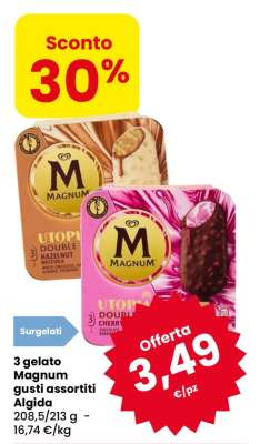 3 gelato Magnum gusti assortiti