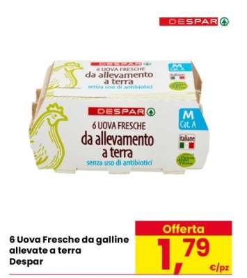 6 Uova Fresche da galline allevate a terra Despar