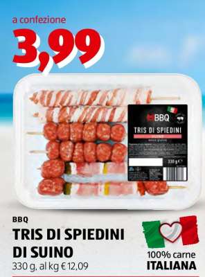 BBQ TRIS DI SPIEDINI DI SUINO
