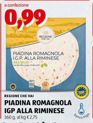 Piadina Romagnola IGP alla Riminese