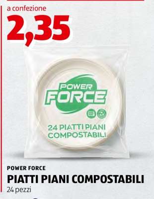 POWER FORCE PIATTI PIANI COMPOSTABILI