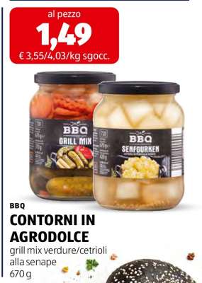 BBQ CONTORNI IN AGRODOLCE
